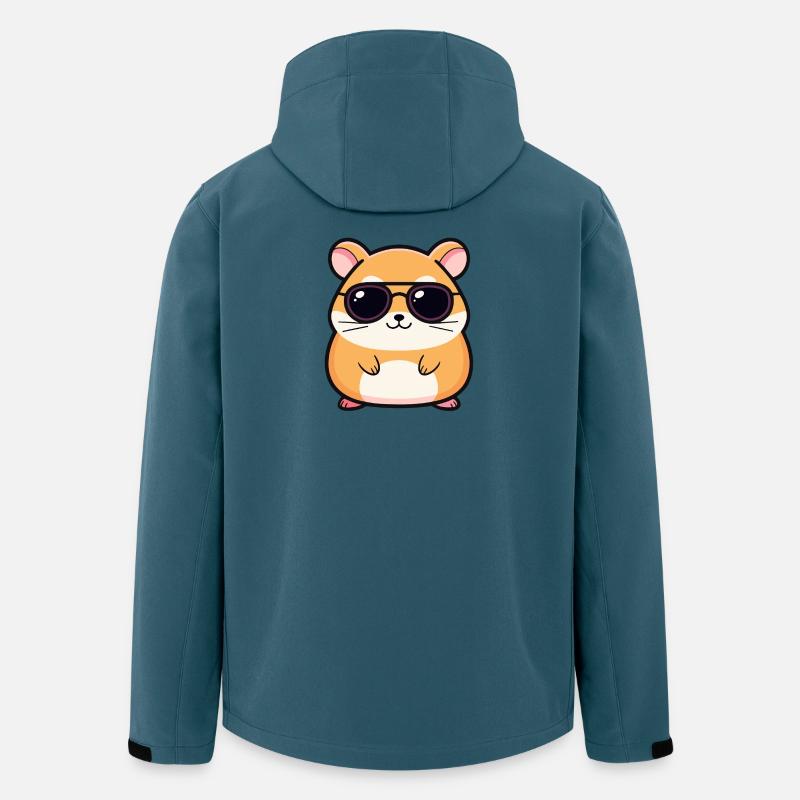 Schicke Hamster-Dunkelbrille - Recycelte Männer Softshell-Jacke von Stanley/Stella - Dunkles Petrol