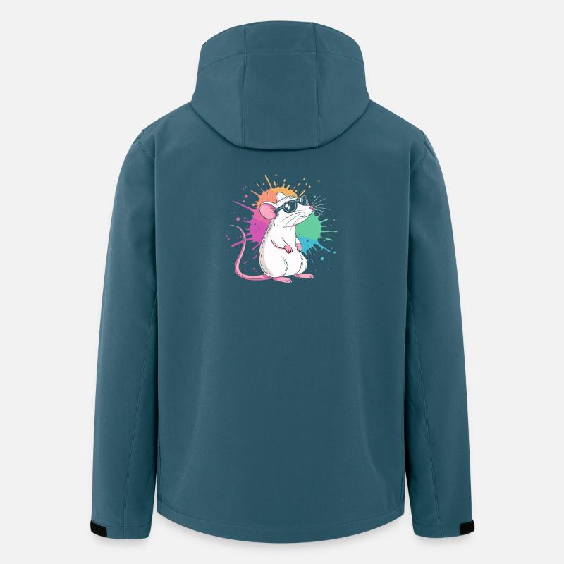 Elegante Ratte unter farbigen Splittern - Recycelte Männer Softshell-Jacke von Stanley/Stella - Dunkles Petrol
