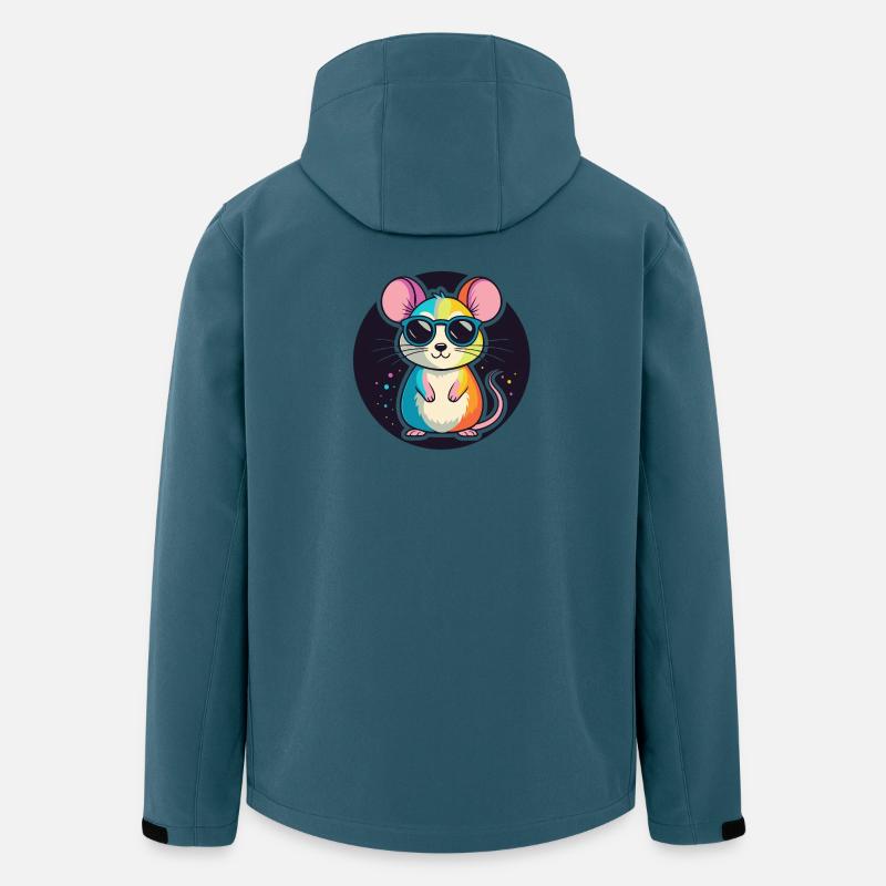 Regenbogen-Maus-Brille - Recycelte Männer Softshell-Jacke von Stanley/Stella - Dunkles Petrol