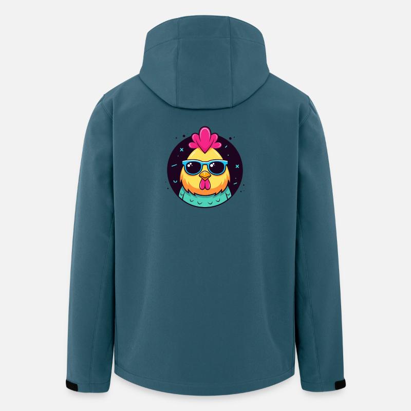 Chicken Hipster Blaue Brille - Recycelte Männer Softshell-Jacke von Stanley/Stella - Dunkles Petrol