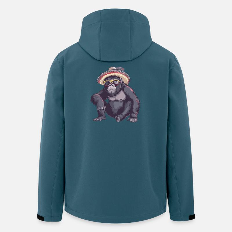 Gorilla Comic Funny Sombrero - Men’s Recycled Softshell Jacket by Stanley/Stella - stargazer