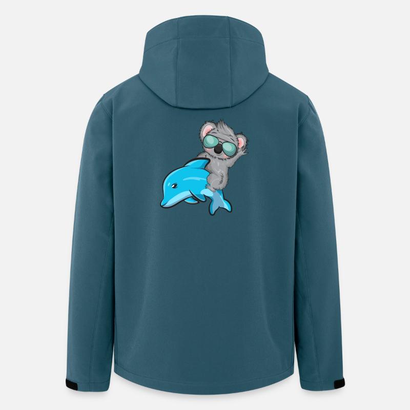 Koala und Delfin - Recycelte Männer Softshell-Jacke von Stanley/Stella - Dunkles Petrol