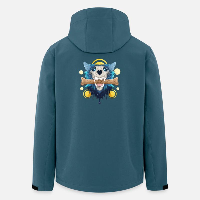 Hellhound Skull Gold - Dämonischer Wolf & Keksknochen - Recycelte Männer Softshell-Jacke von Stanley/Stella - Dunkles Petrol