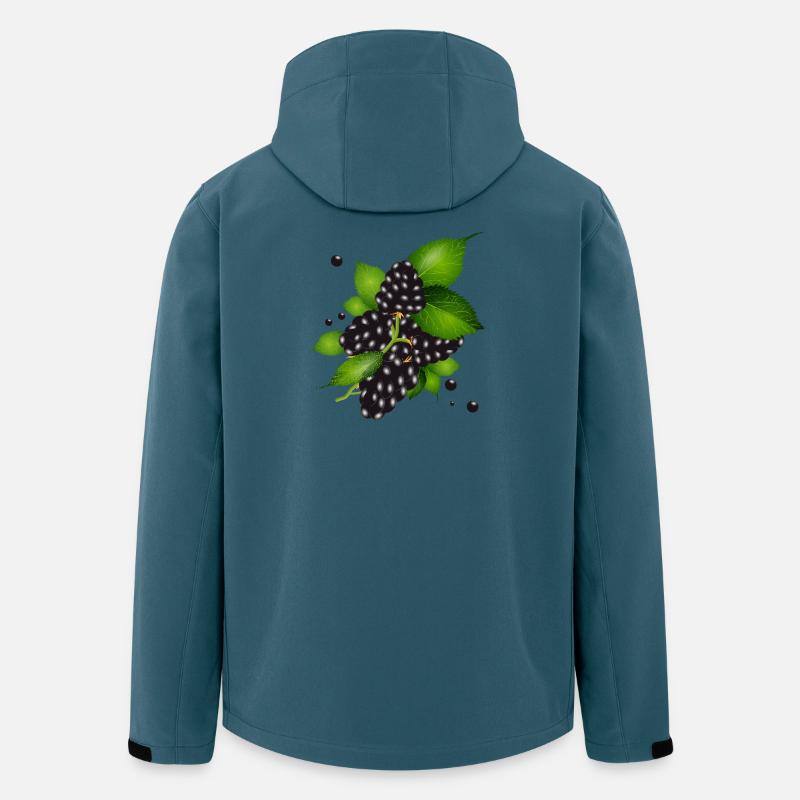 wunderschöne dunkelviolette Brombeeren mit Blätter - Recycelte Männer Softshell-Jacke von Stanley/Stella - Dunkles Petrol