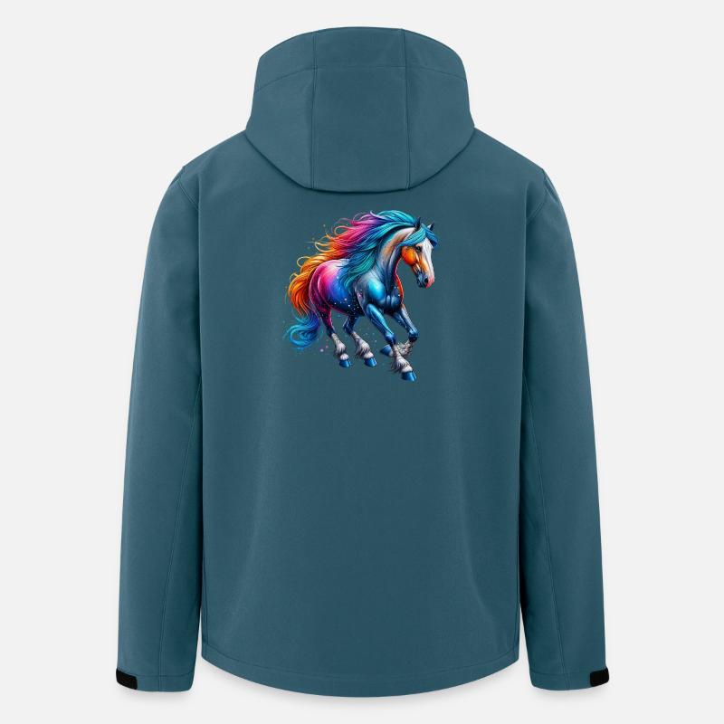 Pferd - Recycelte Männer Softshell-Jacke von Stanley/Stella - Dunkles Petrol
