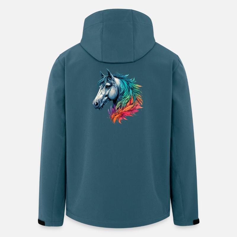 Pferd - Recycelte Männer Softshell-Jacke von Stanley/Stella - Dunkles Petrol