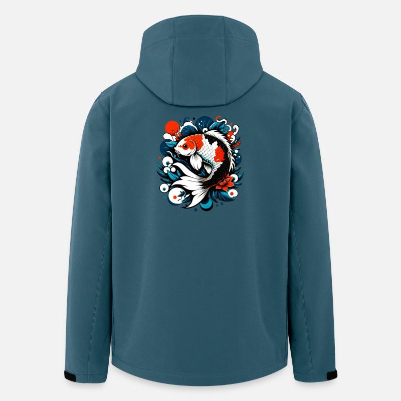 Koi-Karpfen - Recycelte Männer Softshell-Jacke von Stanley/Stella - Dunkles Petrol