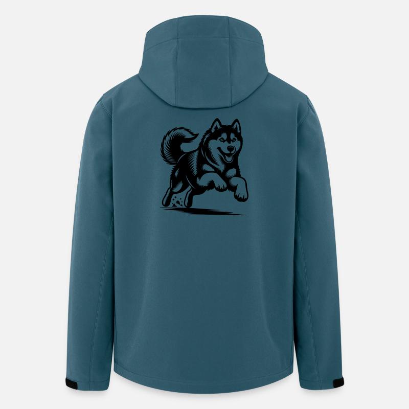 Siberian Husky - Recycelte Männer Softshell-Jacke von Stanley/Stella - Dunkles Petrol