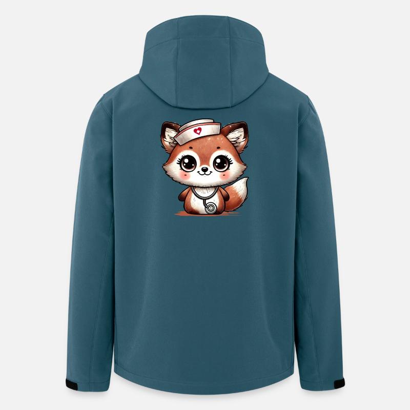 Adorable Fox en infirmière - Veste softshell homme en polyester recyclé Stanley/Stella - bleu pétrole foncé