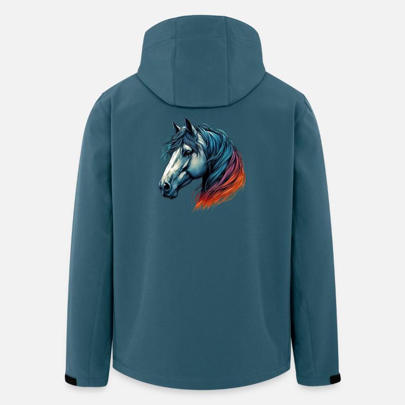 Pferd - Recycelte Männer Softshell-Jacke von Stanley/Stella - Dunkles Petrol