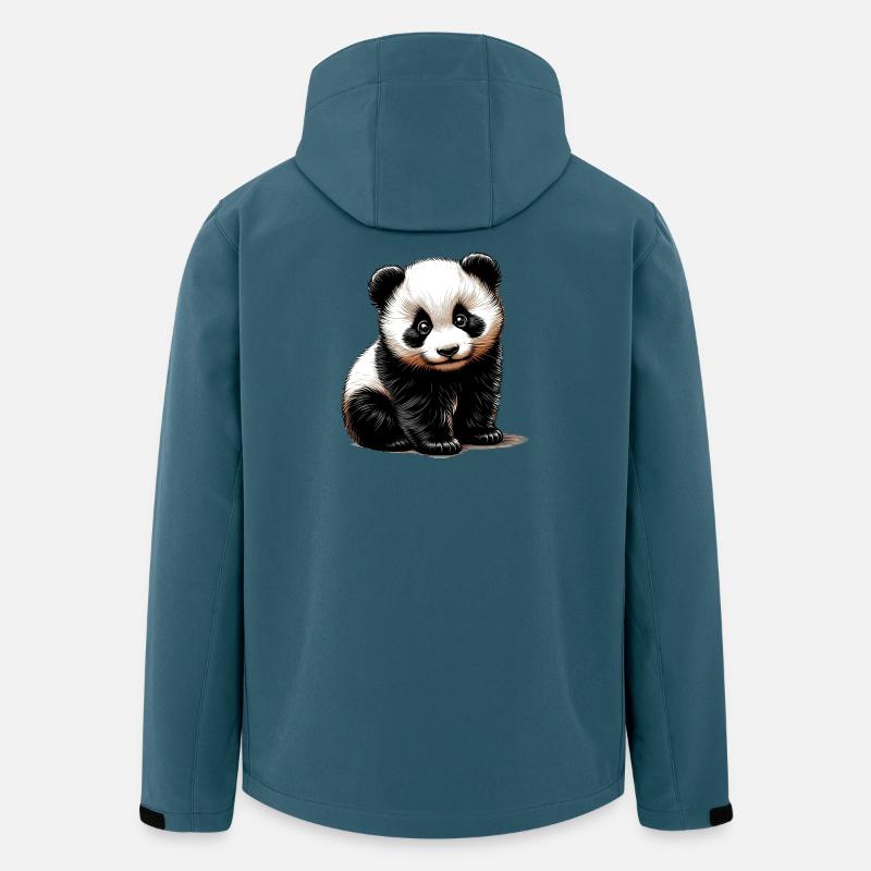 Panda - Recycelte Männer Softshell-Jacke von Stanley/Stella - Dunkles Petrol
