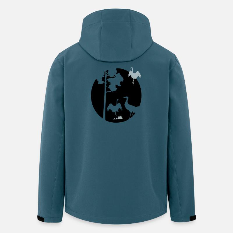 Afrika Kraniche - Recycelte Männer Softshell-Jacke von Stanley/Stella - Dunkles Petrol
