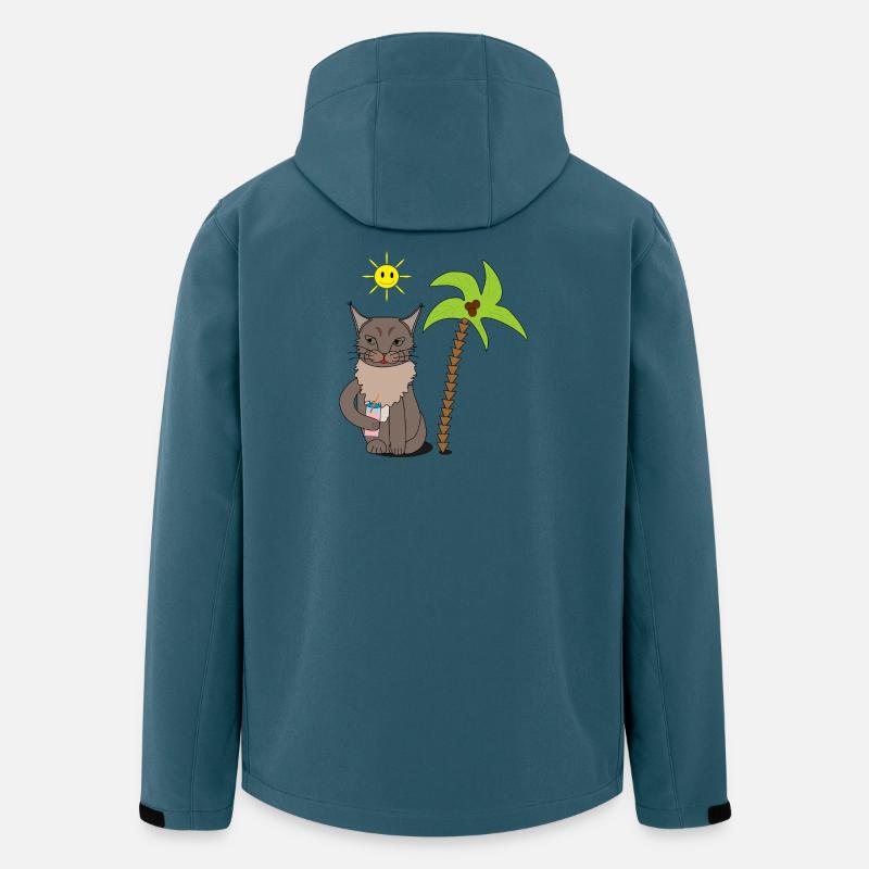 Sommer Katze mit Palme - Recycelte Männer Softshell-Jacke von Stanley/Stella - Dunkles Petrol