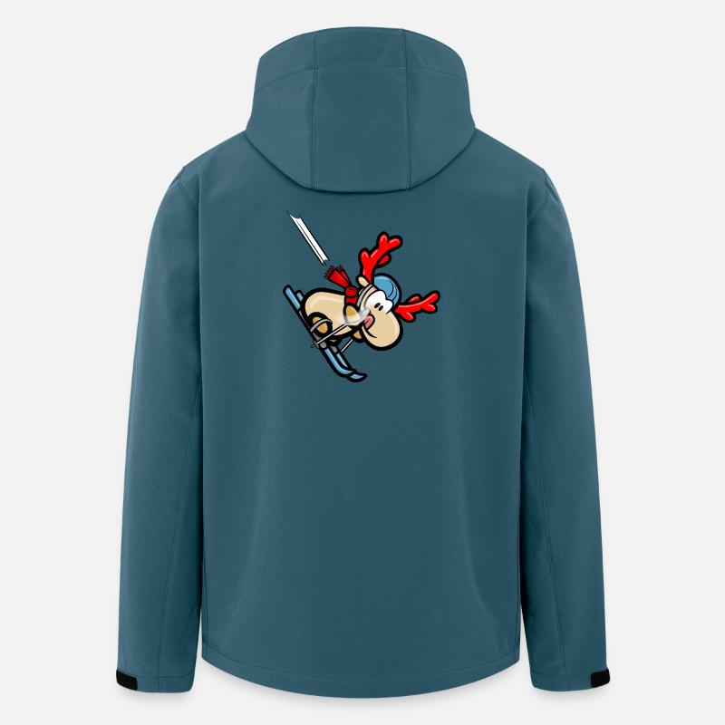 Comic-Rentier Elmondo bei der Skiabfahrt - Recycelte Männer Softshell-Jacke von Stanley/Stella - Dunkles Petrol