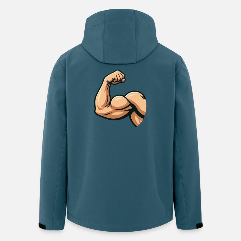 Starker Bizeps Illustration - Recycelte Männer Softshell-Jacke von Stanley/Stella - Dunkles Petrol