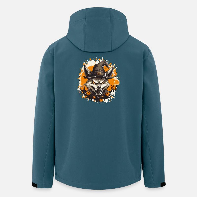 Waldwolf mit Halloweenhut - Recycelte Männer Softshell-Jacke von Stanley/Stella - Dunkles Petrol