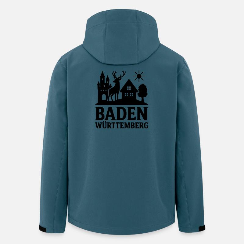 Monument du Land de Bade-Wurtemberg - Veste softshell homme en polyester recyclé Stanley/Stella - bleu pétrole foncé