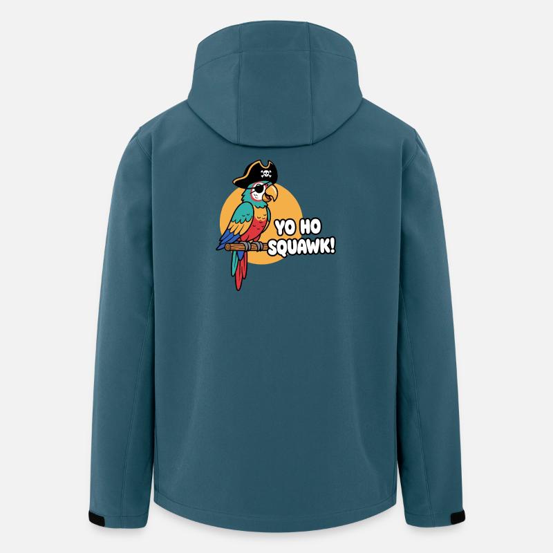 Bunter Papageienpirat Squawk - Recycelte Männer Softshell-Jacke von Stanley/Stella - Dunkles Petrol