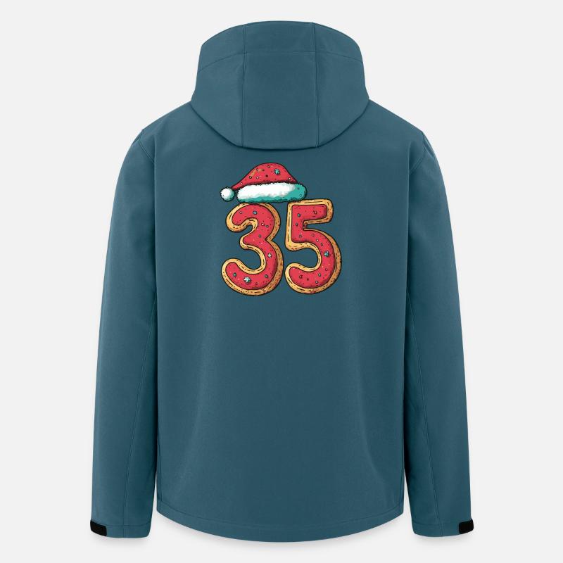 Biscuit de Noël à 35 chiffres - Veste softshell homme en polyester recyclé Stanley/Stella - bleu pétrole foncé
