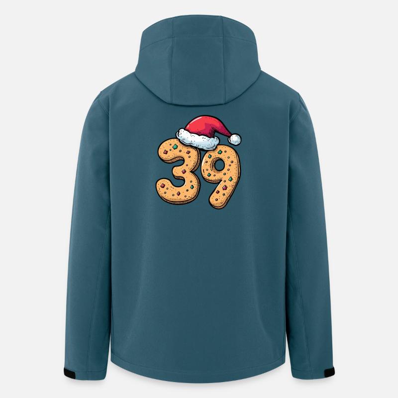 Biscuit de Noël à 39 chiffres - Veste softshell homme en polyester recyclé Stanley/Stella - bleu pétrole foncé