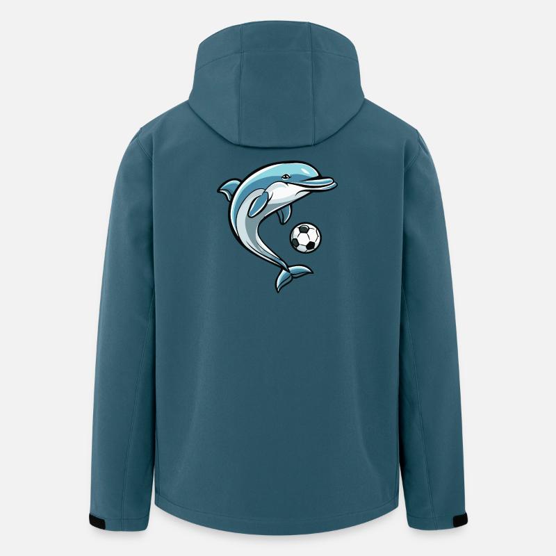 Delfin Fußball - Recycelte Männer Softshell-Jacke von Stanley/Stella - Dunkles Petrol