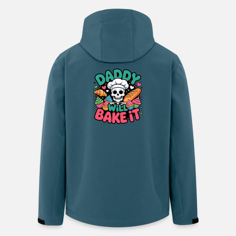 Papa le fera cuire Skeleton Chef - Veste softshell homme en polyester recyclé Stanley/Stella - bleu pétrole foncé