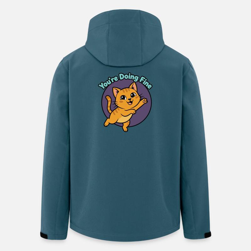 Katzen-Mutmacher: You're Doing Fine - Recycelte Männer Softshell-Jacke von Stanley/Stella - Dunkles Petrol