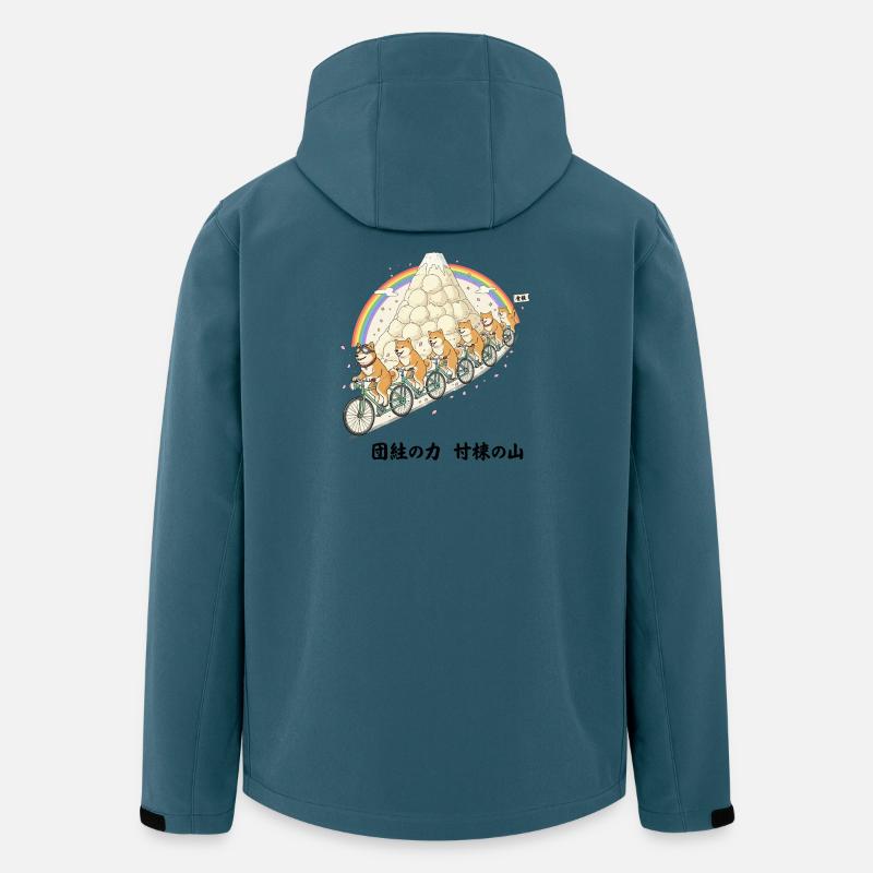 Shiba-Bergregenbogenfahrt - Recycelte Männer Softshell-Jacke von Stanley/Stella - Dunkles Petrol