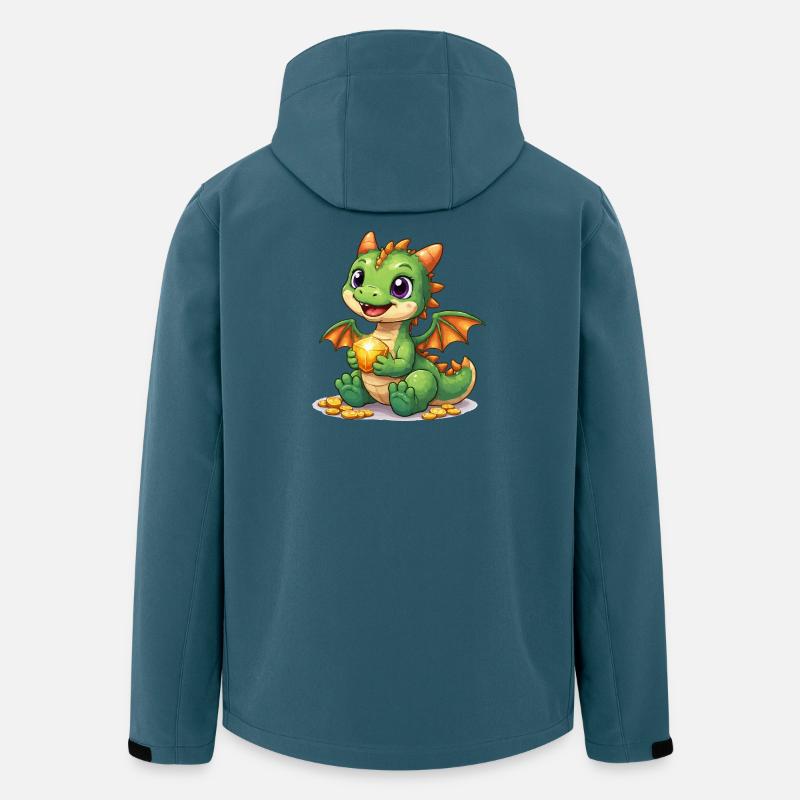 Petit Dragon avec de l’Or - Veste softshell homme en polyester recyclé Stanley/Stella - bleu pétrole foncé