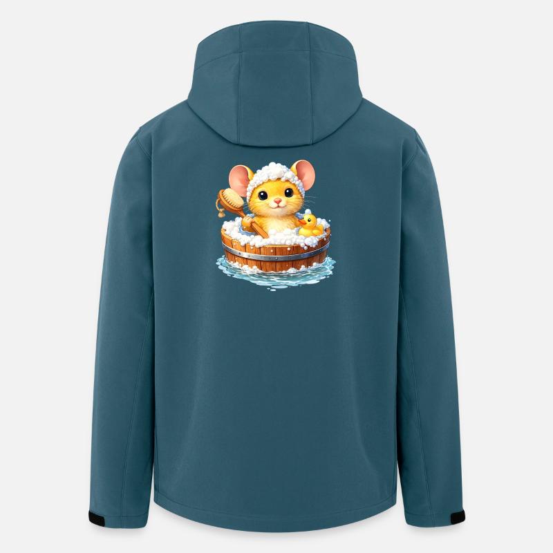 Un bain de souris mignon - Veste softshell homme en polyester recyclé Stanley/Stella - bleu pétrole foncé