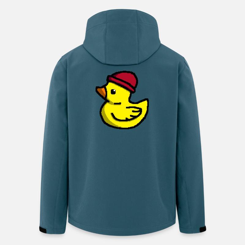Süße Pixel-Ente in roter Mütze - Recycelte Männer Softshell-Jacke von Stanley/Stella - Dunkles Petrol