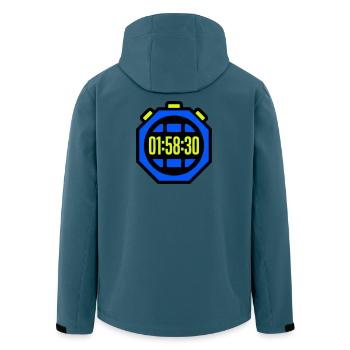Stoppuhr Bestzeit Halbmarathon - Recycelte Männer Softshell-Jacke von Stanley/Stella - Dunkles Petrol - Hinten - AI Model Male 185 light (185cm)