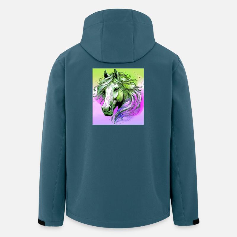 cheval - Veste softshell homme en polyester recyclé Stanley/Stella - bleu pétrole foncé