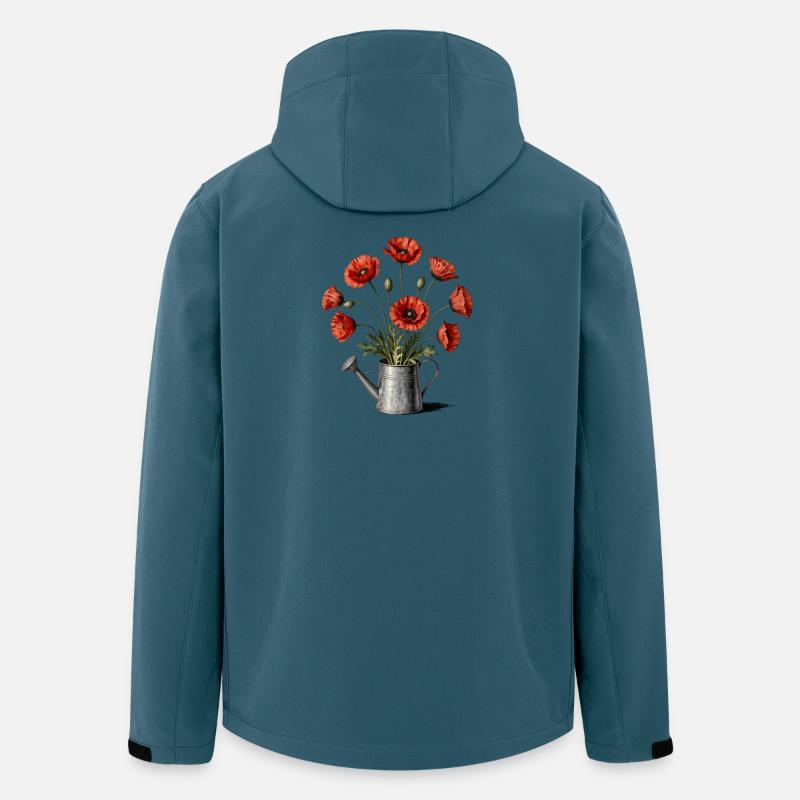 Poppies in a watering can - Men’s Recycled Softshell Jacket by Stanley/Stella - stargazer