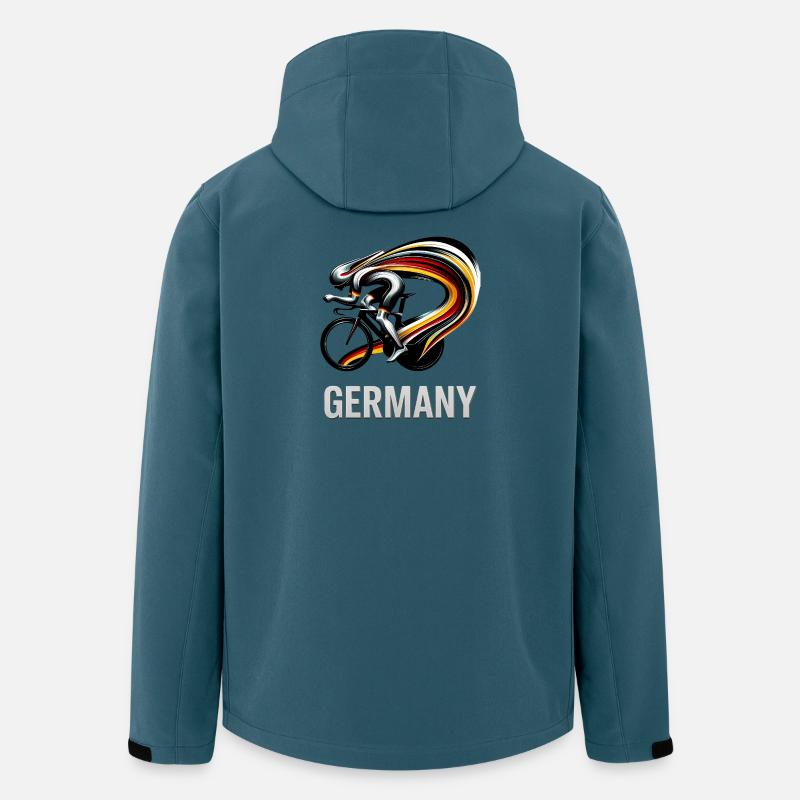 Rennrad-Illusion Deutschlandfarben - Recycelte Männer Softshell-Jacke von Stanley/Stella - Dunkles Petrol