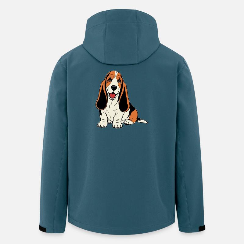 Basset Hound_Hund_sitzendd_farbig - Veste softshell homme en polyester recyclé Stanley/Stella - bleu pétrole foncé