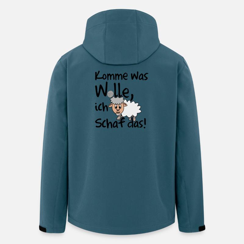 Komme was Wolle ich Schaf das. Lustiger Spruch - Recycelte Männer Softshell-Jacke von Stanley/Stella - Dunkles Petrol
