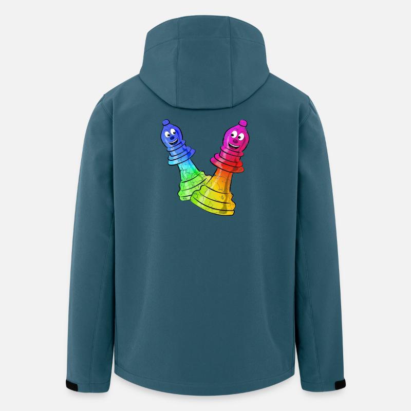 Schach Figuren in Neonfarben - Recycelte Männer Softshell-Jacke von Stanley/Stella - Dunkles Petrol