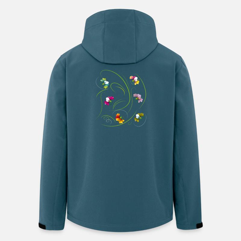 Blütenranke, Flowers - Recycelte Männer Softshell-Jacke von Stanley/Stella - Dunkles Petrol