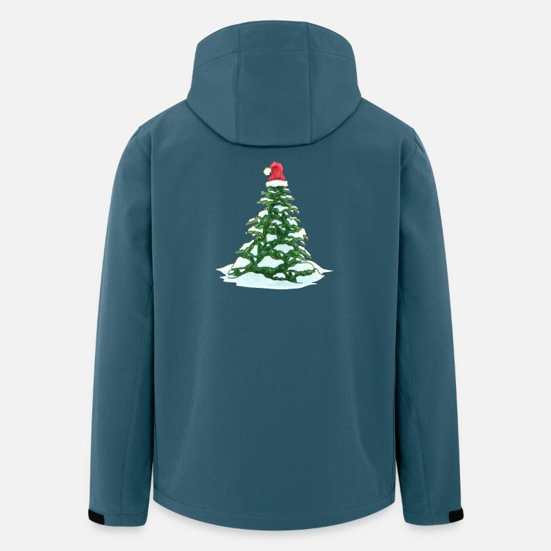 Weihnachtsbaum mit Weihnachtsmütze - Recycelte Männer Softshell-Jacke von Stanley/Stella - Dunkles Petrol