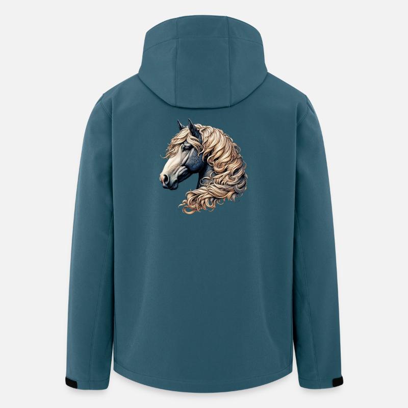 Pferd - Recycelte Männer Softshell-Jacke von Stanley/Stella - Dunkles Petrol