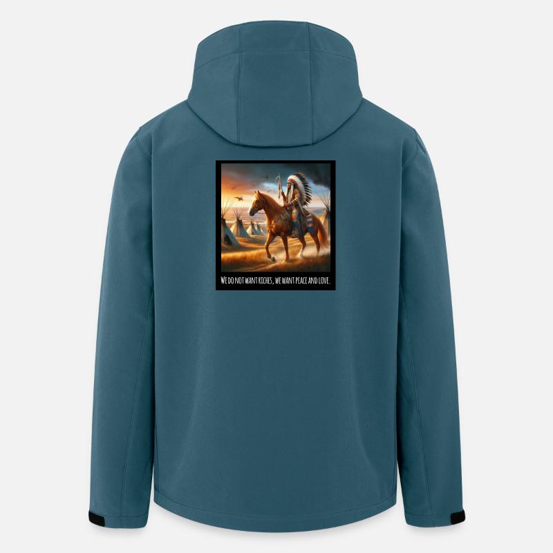 Kunst der amerikanischen Ureinwohner - Recycelte Männer Softshell-Jacke von Stanley/Stella - Dunkles Petrol
