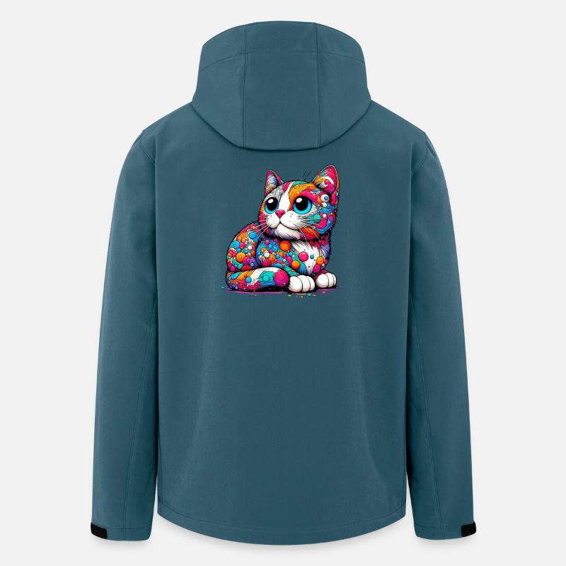 Katze - Recycelte Männer Softshell-Jacke von Stanley/Stella - Dunkles Petrol