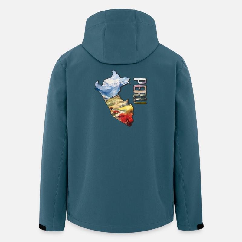 Aquarell Landkarte Peru - Recycelte Männer Softshell-Jacke von Stanley/Stella - Dunkles Petrol