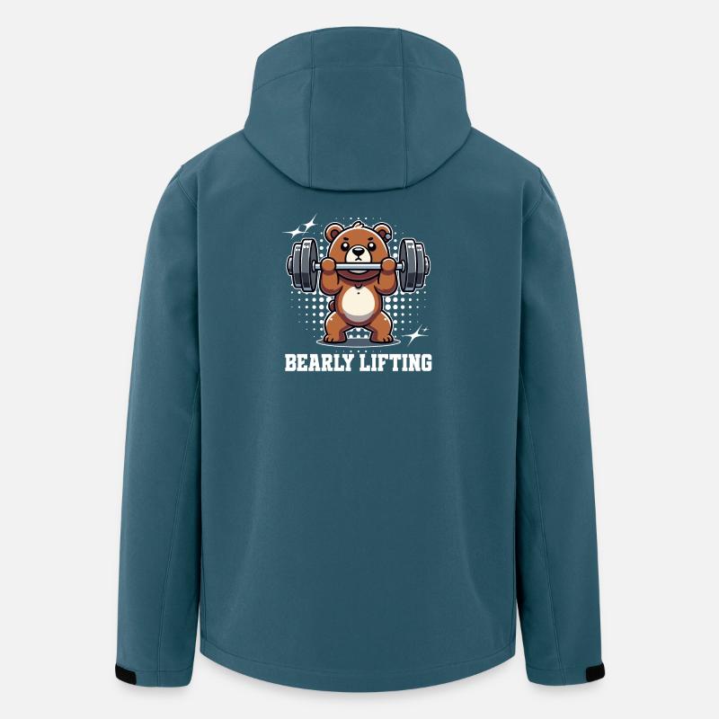 Bearly Lifting – Lustiges Teddy-Workout-Design - Recycelte Männer Softshell-Jacke von Stanley/Stella - Dunkles Petrol
