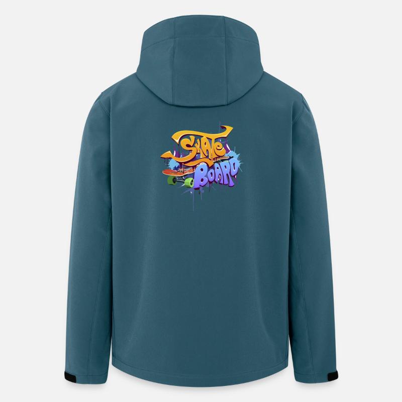 Graffiti Skate Board Design - Recycelte Männer Softshell-Jacke Discoverer von Stanley/Stella - Dunkles Petrol
