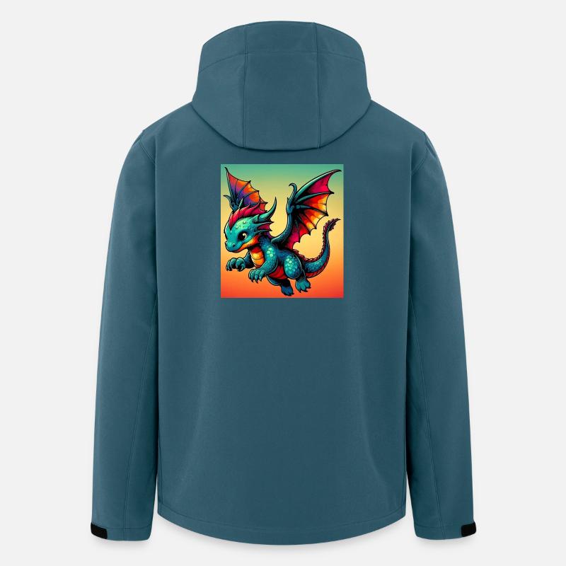Drache - Recycelte Männer Softshell-Jacke von Stanley/Stella - Dunkles Petrol
