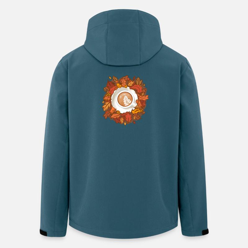 Leaves are Falling, Coffee is Calling - Recycelte Männer Softshell-Jacke von Stanley/Stella - Dunkles Petrol