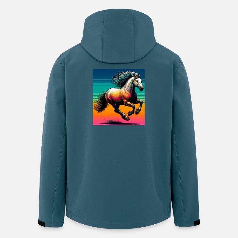 Pferd - Recycelte Männer Softshell-Jacke von Stanley/Stella - Dunkles Petrol