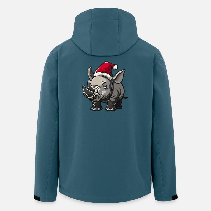 Nashorn Weihnachten - Recycelte Männer Softshell-Jacke von Stanley/Stella - Dunkles Petrol